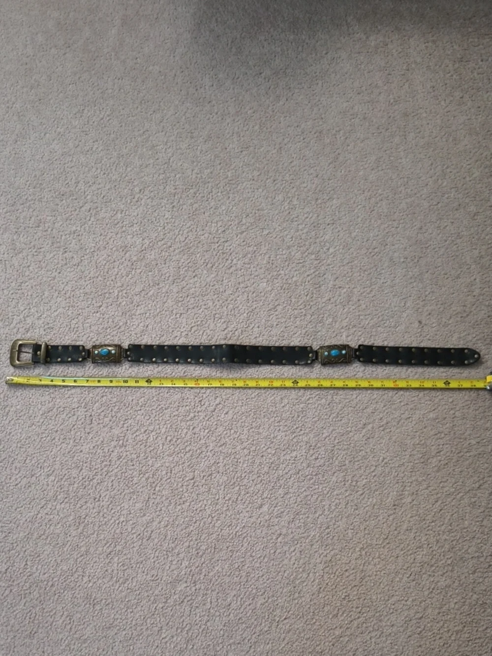 Black Girls/Kids Studded Belt with Turquoise Accent